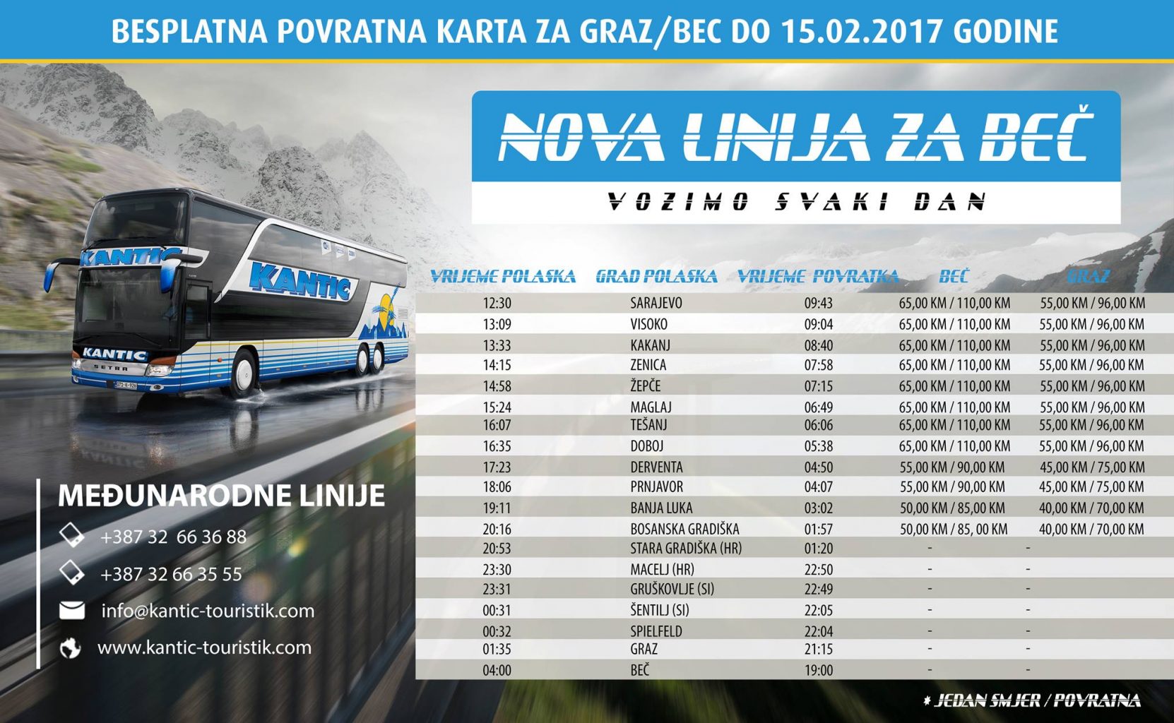 Günstiger Reisen nach Bosnien und Herzegowina mit "Kantic Touristik